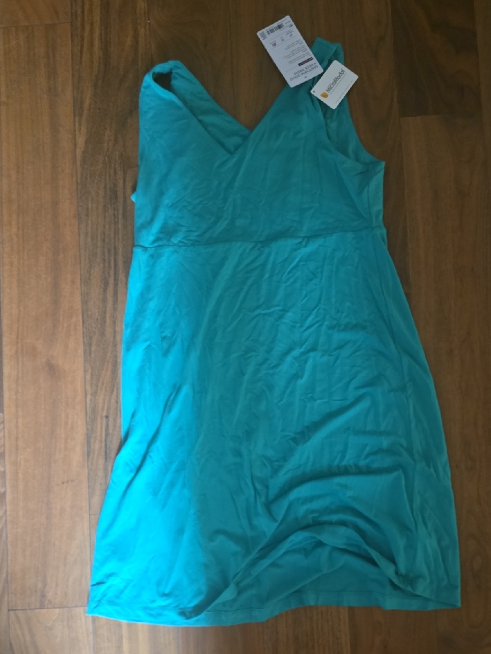 Athleta Teal Sleeveless V-Neck Dress
